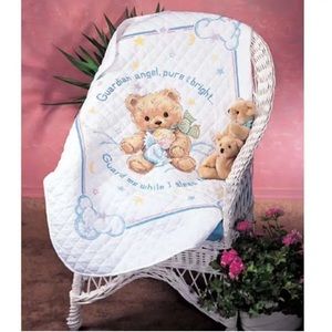 Dimensions Cuddly Bear Baby Quilt Stamped Cross-Stitch Kit